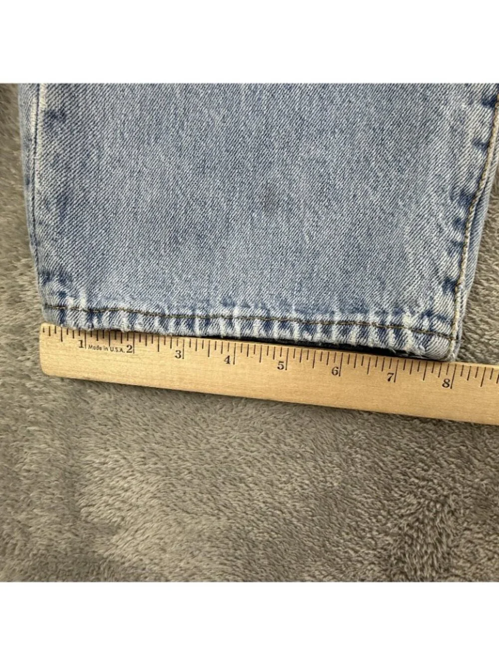 Levis 501 Jeans Mens 36x32 Blue Light Wash Button Fly Straight Leg Denim Western